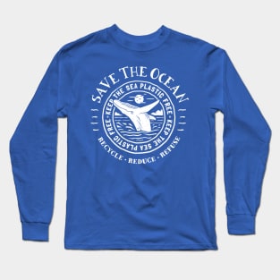 Keep the Sea Plastic Free - Save The Ocean - Humpback Whale Long Sleeve T-Shirt